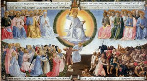 El Juicio Final por Guido di Pietro (o Fra Giovanni da Fiesole) llamado Fra Angelico o il Beato (1400-1455). Pintura para el gabinete de plata. Museo de San Marco, Florencia de Fra  Angelico