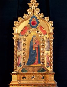 La Virgen con el relicario Estrella con la Virgen y el Niño, San Pedro, San Pedro, Santo Domingo y Santo Tomás de Aquino de Fra  Angelico