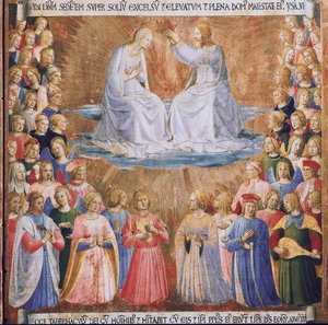 La coronación de la Virgen. Vida de Cristo, Armadio degli Argenti. de Fra  Angelico