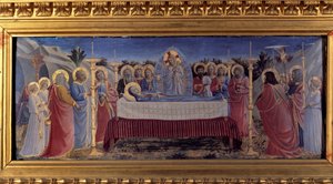 El funeral de la Virgen. Predela de Fra  Angelico