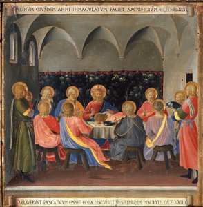 La última cena. Vida de Cristo, Armadio degli Argenti de Fra  Angelico