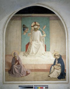 Cristo burlado con la Virgen y San Jerónimo. Fresco de Guido di Pietro
