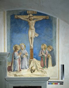 Crucifixión con la Virgen María y San Cosme de Fra Angelico