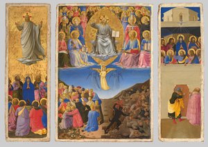 Italiano: Trittico (Ascensione, Giudizio Universale, Pentecoste) Tríptico del Juicio Final, la Ascensión y Pentecostés de Fra Angelico
