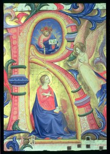 Ms 558 f.33v La Anunciación (detalle) de Fra Angelico