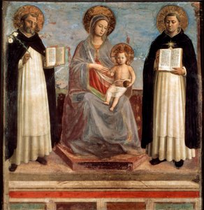 Virgen y Niño con los santos Domingo y Tomás de Aquino, 1424-1430 de Fra Angelico