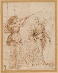 Un Ángel Tocando una Trompeta y Otro Sosteniendo un Estandarte de Fra Bartolommeo