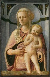 Madonna y Niño (detalle), c.1435 de Fra Filippo Lippi