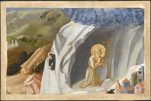 San Benito tentado en el desierto, 1430 de Fra Giovanni Angelico da Fiesole