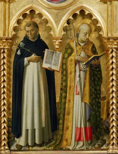 Santos Domingo y Nicolás de Bari del retablo de Perugia, ca 1437 de Fra Giovanni Angelico da Fiesole