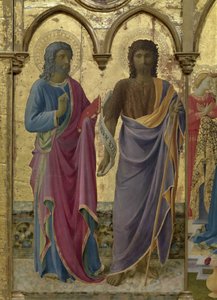 San Juan Bautista y San Juan Evangelista. Políptico de Cortona de Fra Giovanni Angelico da Fiesole