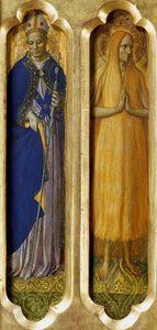 Santos Luis de Tolosa y María de Egipto del Retablo de Perugia, ca. 1437 de Fra Giovanni Angelico da Fiesole