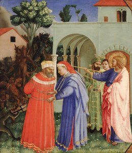 El Apóstol Santiago el Mayor liberando al mago Hermógenes de Fra Giovanni Angelico da Fiesole