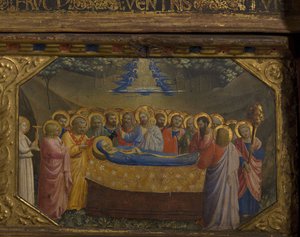 La muerte de la Virgen (retablo de la Anunciación con 5 escenas de predela), 1430-1432