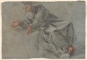 Un Monje Sentado con los Brazos Extendidos (Estudio para la Virgen en la Visión del Beato Felice da Cantalice) de Fra Semplice da Verona