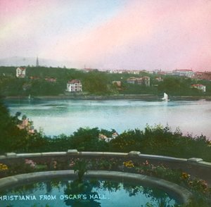 Vista desde Oscarshall, Christiania, Oslo, Noruega, finales del siglo XIX-principios del siglo XX