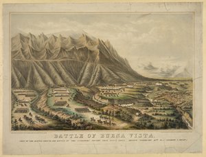 Preparativos para la Batalla de Buena Vista también conocida como la Batalla de Angostura, entre el General Zachary Taylor y las tropas del General Antonio López de Santa Anna, 23 de febrero de Frances Flora Bond (c.1812 76) Palmer
