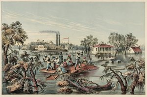 Crecida del agua en el Misisipi, pub.1868 de Frances Flora Bond Palmer