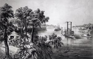 Bajo nivel de agua en el Mississippi, pub. por Currier e Ives, 1867 de Frances Flora Bond Palmer