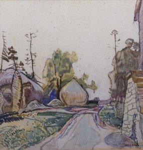 El patio de los ricachones de Frances Hodgkins