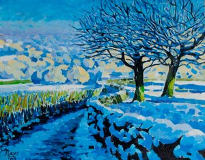 Light on a Winter Lane, 2022 (acrílico sobre lienzo)