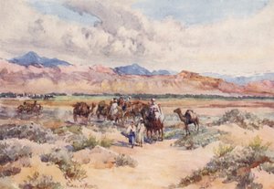 Una caravana en el Sáhara (litografía en color) de Frances Nesbitt