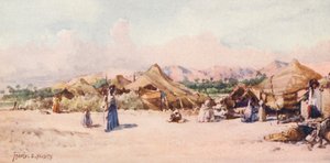 Un campamento nómada (litografía en color) de Frances Nesbitt