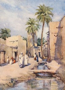 A Village Street, Biskra (litografía en color) de Frances Nesbitt