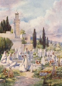 Viernes en el cementerio, Argel (litografía en color) de Frances Nesbitt