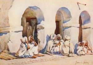 En la plaza del mercado, Biskra (litografía en color) de Frances Nesbitt