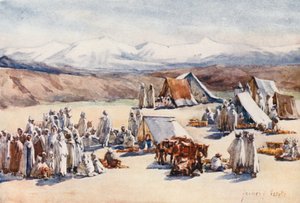 Día de mercado, Timgad (litografía en color) de Frances Nesbitt