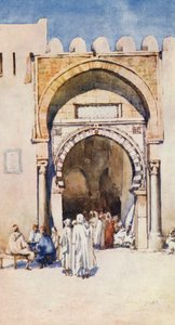 Puerta de los Moros, Kairuán (litografía en color) de Frances Nesbitt