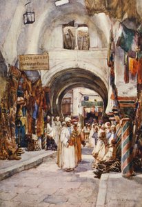 Souk des Etoffes, Túnez (litografía en color)