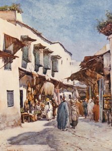 Zoco el Belat, Túnez (litografía en color) de Frances Nesbitt