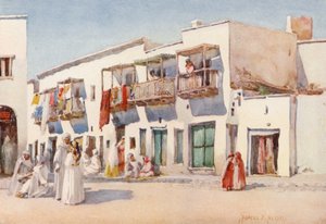 Calle de las Bailarinas, Biskra (litografía en color) de Frances Nesbitt