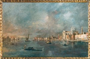 Vue de la Giudecca avec les Zattere - Vista del canal de la Giudecca y las Zattere ...