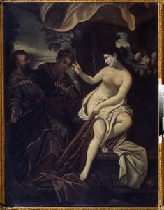 ""Suzanne and the Elders"" (Susanna and the Elders) Pintura de Francesco Albani dit l