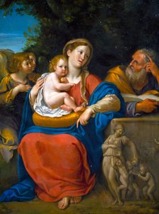 La Sagrada Familia (óleo sobre metal) de Francesco Albani