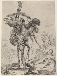San Cristóbal Dando Su Mano al Niño Jesús, 1650s de Francesco Amato