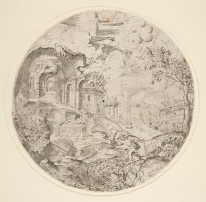 Vista de Roma con ruinas, Trajano de Francesco Amato