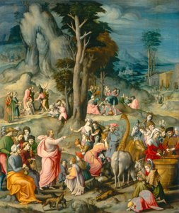 La recolección del maná de Francesco Ubertini Bacchiacca