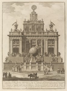 Un Lugar de Delicia con un Globo Aerostático, para el Festival de Chinea, 1785 de Francesco Barbazza