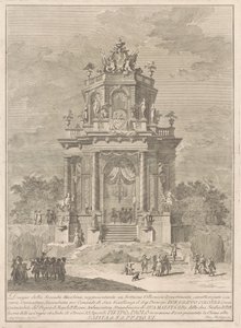 La Segunda Máquina para la Chinea de 1782: Un Festival Campestre de Noche, 1782 de Francesco Barbazza