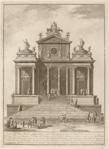 Un templo dedicado a Júpiter, Juno y Minerva, para el festival de la "Chinea" de Francesco Barbazza after Giuseppe Palazzi