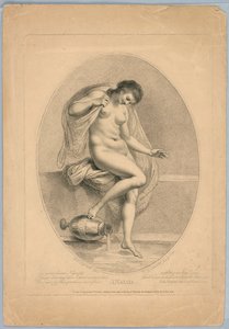 Una náyade (mujer entrando en un baño) de Francesco Bartolozzi