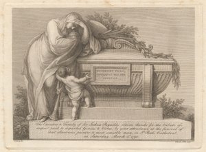 Tarjeta fúnebre de Sir Joshua Reynolds de Francesco Bartolozzi