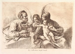 Sagrada Familia con un ángel que ofrece fruta al Niño Jesús: Raccolta di alcuni disegni..., 1764