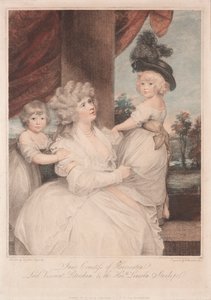 Jane, Condesa de Harrington y sus hijos de Francesco Bartolozzi