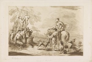 Sacrificio a Pan
Antiguo y Nuevo Testamento a Castiglione (título de la serie) de Francesco Bartolozzi