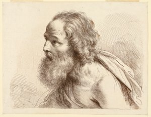 Retrato de un Hombre Viejo con Barba, con Hombros Desnudos de Francesco Bartolozzi